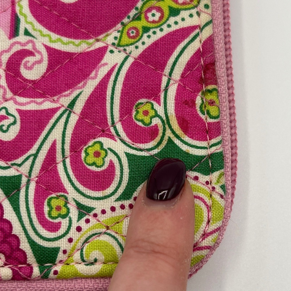 BUNDLE Vera Bradley Zip Around Wallet and Matching‎ Eyeglass Holder Pink Paisley - Picture 8 of 16